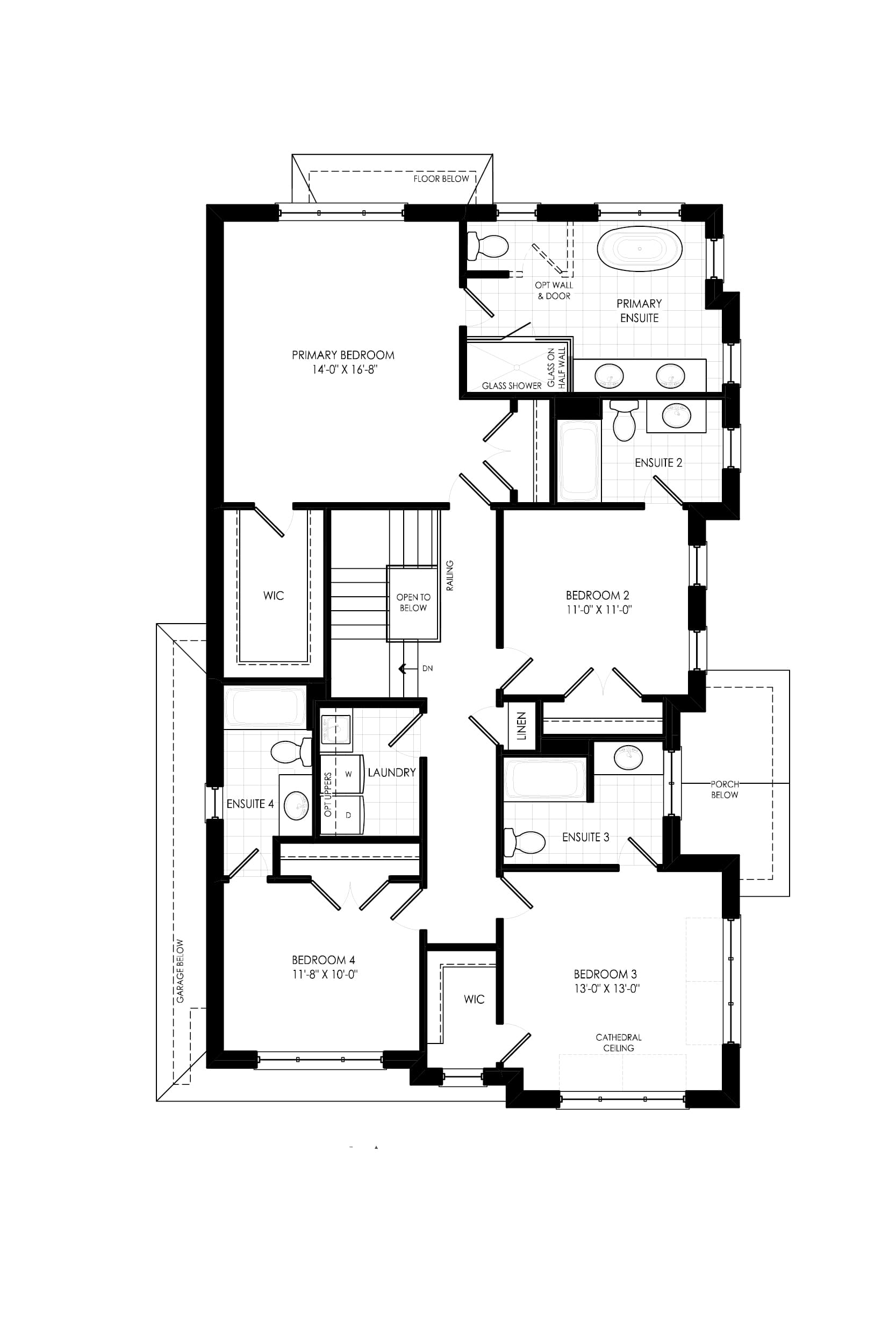 The Dallaire Optional Second Level 4.5 Bathroom Plan