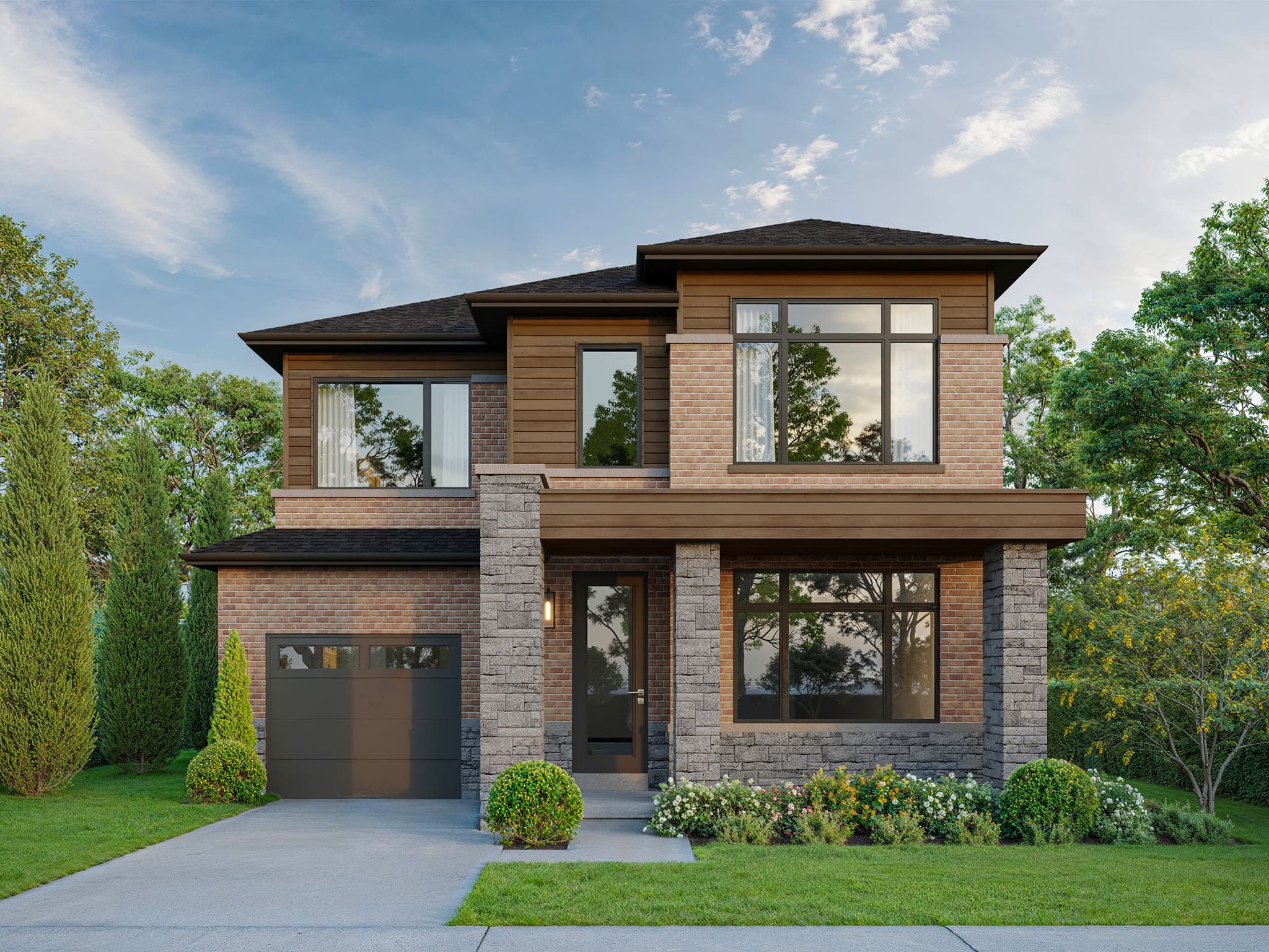 The Lismer exterior rendering at YT on Fourth in Milton