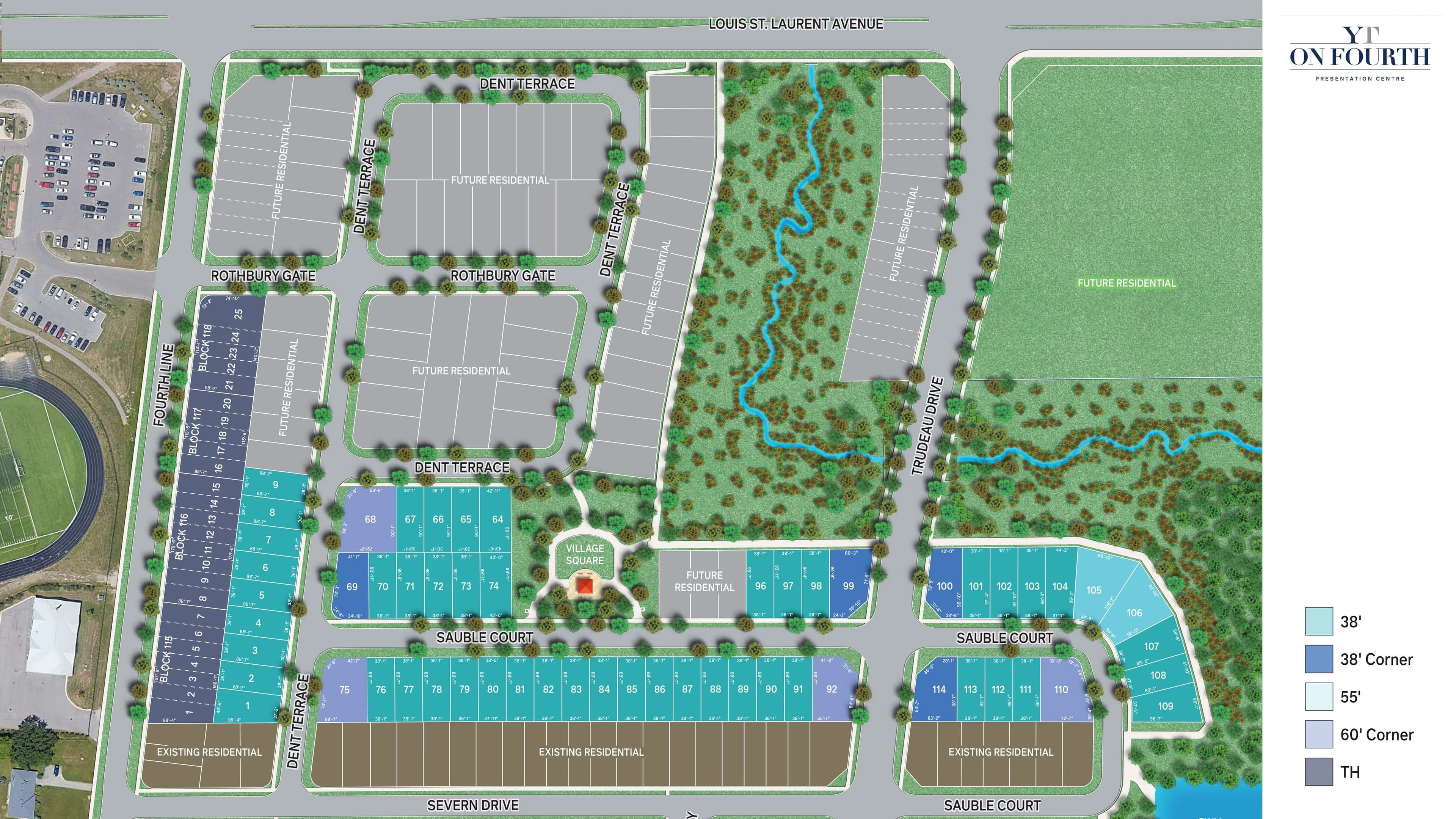 YT on Fourth community site plan showing lot availability