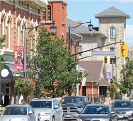 Image of Downtown Milton Main Street near Milton townhomes and single detached homes
