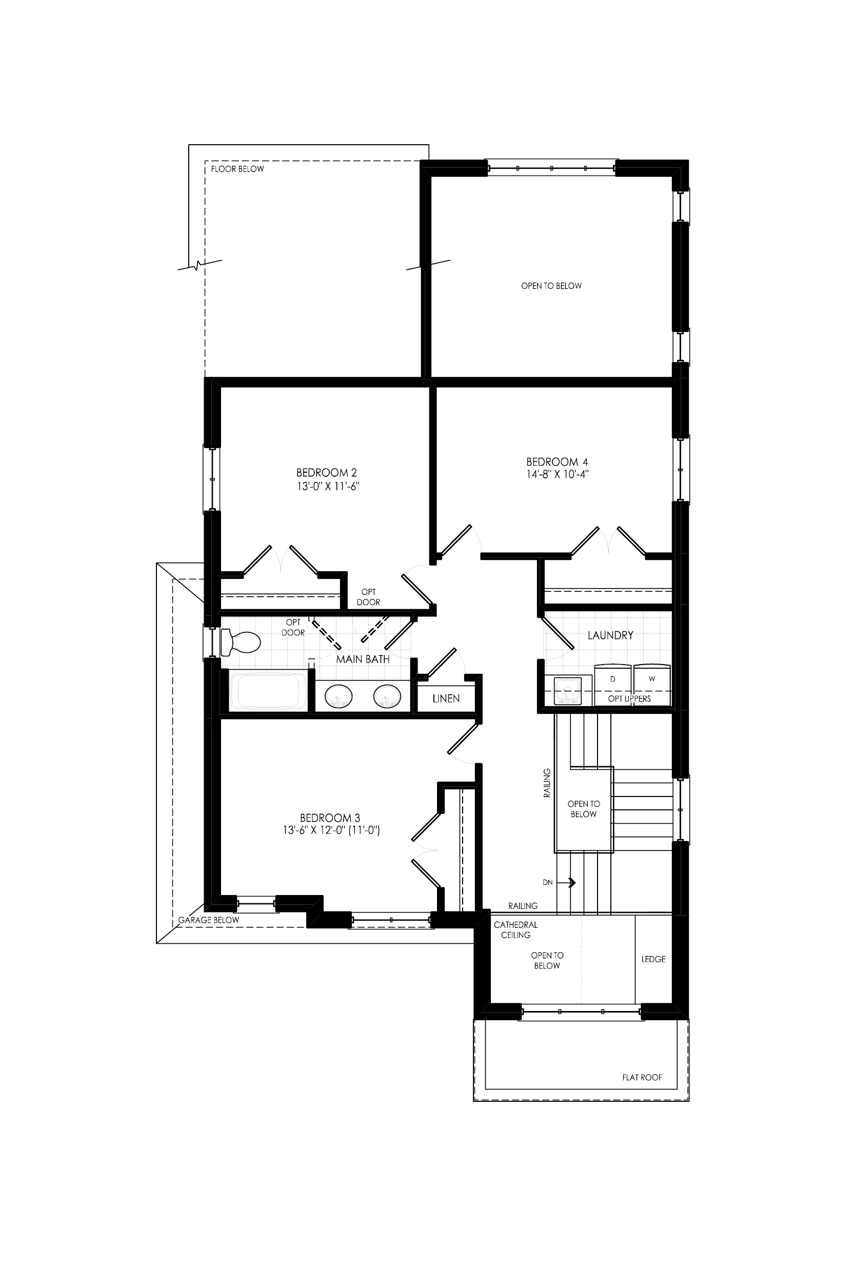The Beardy - Second Level Optional 4 Bedroom - YT on Fourth - Floor Plan