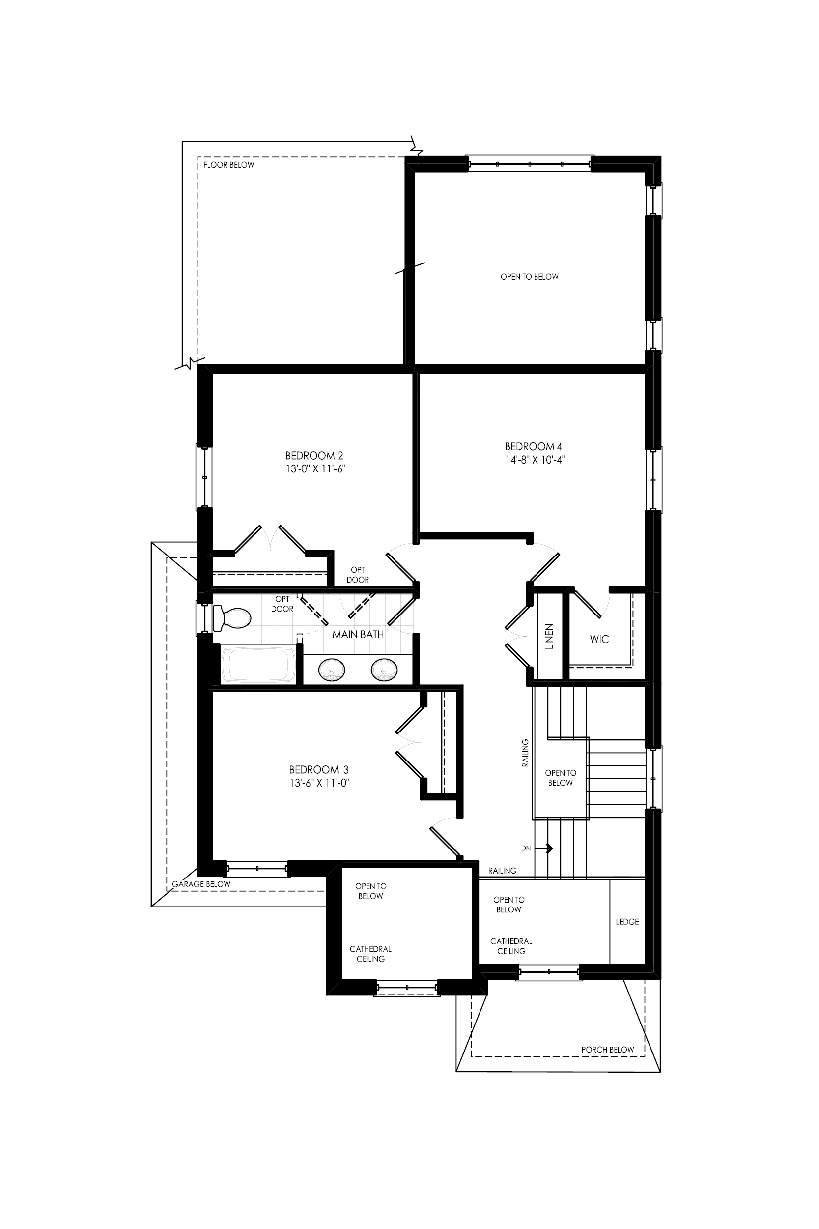 The Carmichael - Second Level Optional 4 Bedroom - YT on Fourth - Floor Plan